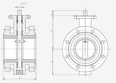 vloeistof-vlinderklep- geflensd afmetingen