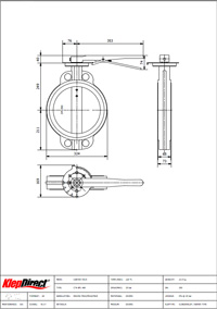 vloeistof-vlinderklep-tussenklem-maatschets-hendel
